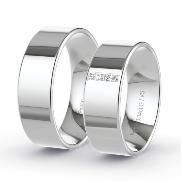 Trouwringen Palladium 950 - 0.04 ct - Artikel ST203 ST203-PD-950-default
