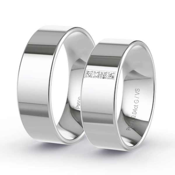 Trouwringen Platina 600 - 0.04 ct - Artikel ST203 ST203-PT-600-default