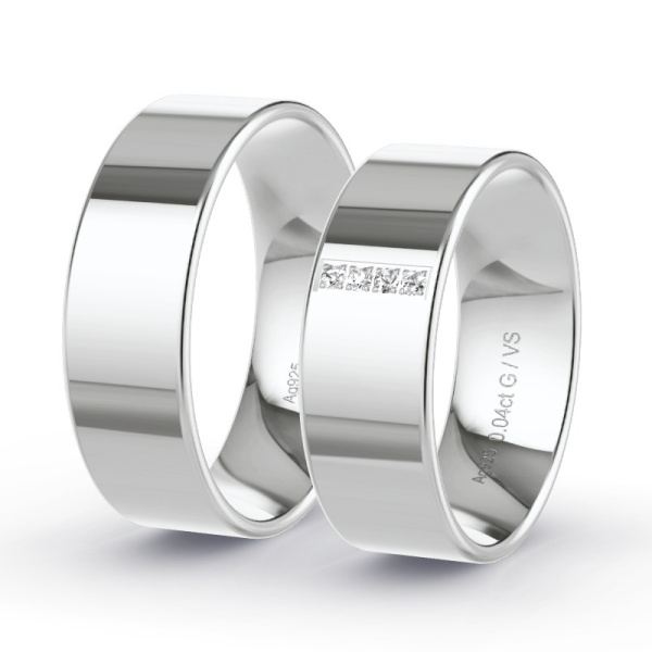 Trouwringen Zilver 925 - 0.04 ct - Artikel ST203 ST203-SI-925-default