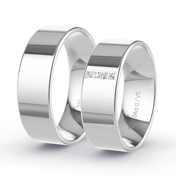 Trouwringen Witgoud 8 Karaat - 0.04 ct - Artikel ST203 ST203-WG-333-default