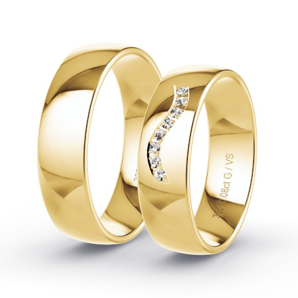 Trouwringen Geelgoud 8 Karaat - 0.08 ct - Artikel ST204 ST204-GG-333-default