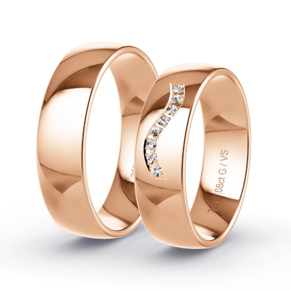 Trouwringen Roodgoud 8 Karaat - 0.08 ct - Artikel ST204 ST204-RG-333-default