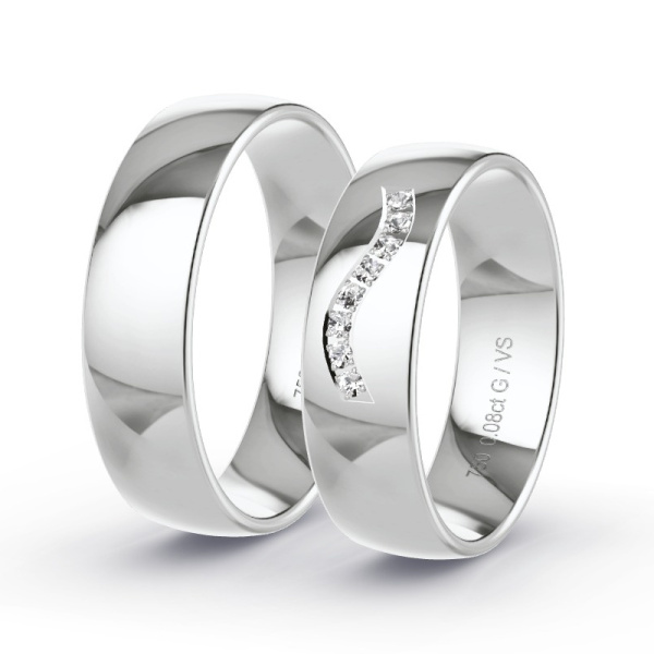 Trouwringen Witgoud 18 Karaat - 0.08 ct - Artikel ST204 ST204-WG-750-default
