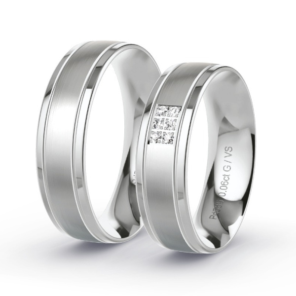 Trouwringen Palladium 585 - 0.06 ct - Artikel ST205 ST205-PD-585-default