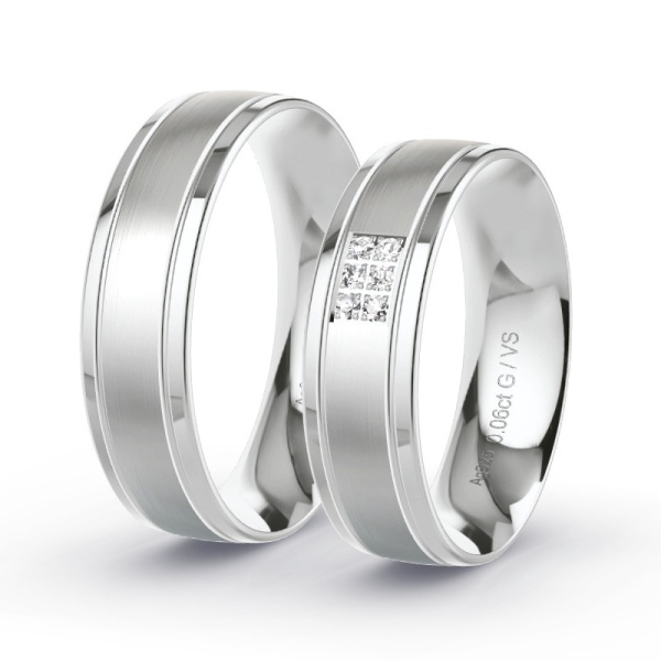 Trouwringen Zilver 925 - 0.06 ct - Artikel ST205 ST205-SI-925-default