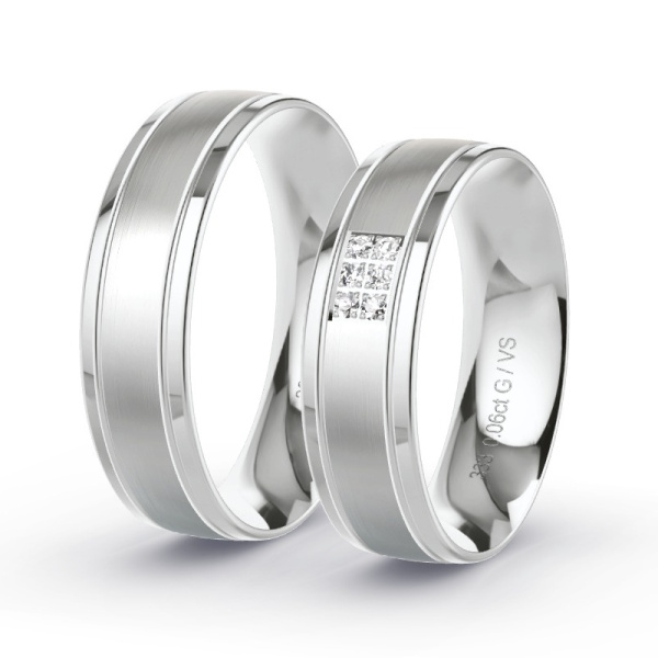Trouwringen Witgoud 8 Karaat - 0.06 ct - Artikel ST205 ST205-WG-333-default