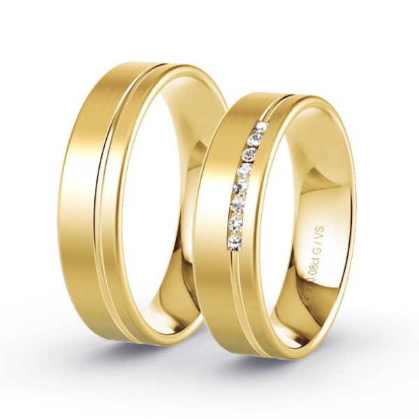 Trouwringen Geelgoud 9 Karaat - 0.08 ct - Artikel ST207 ST207-GG-375-default