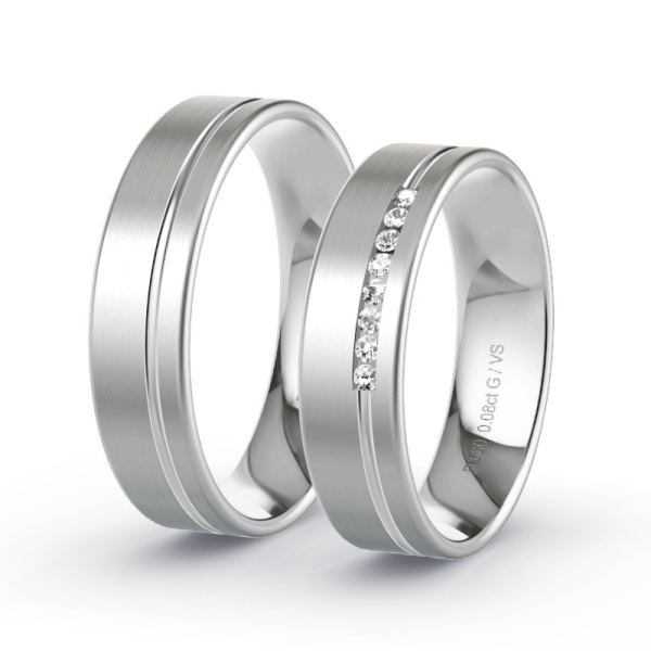 Trouwringen Platina 600 - 0.08 ct - Artikel ST207 ST207-PT-600-default