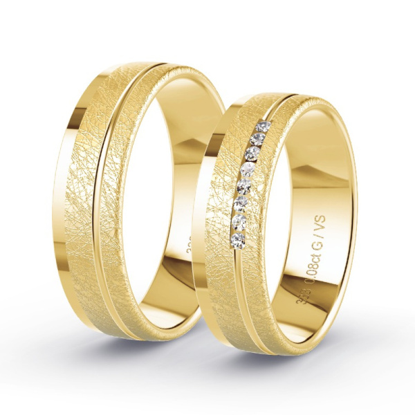 Trouwringen Geelgoud 8 Karaat - 0.08 ct - Artikel ST209 ST209-GG-333-default