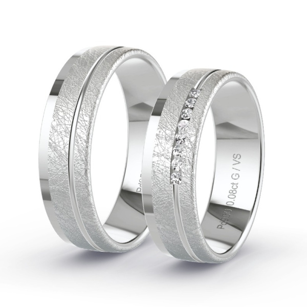 Trouwringen Palladium 950 - 0.08 ct - Artikel ST209 ST209-PD-950-default