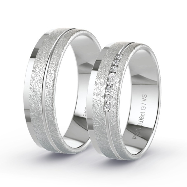 Trouwringen Platina 600 - 0.08 ct - Artikel ST209 ST209-PT-600-default
