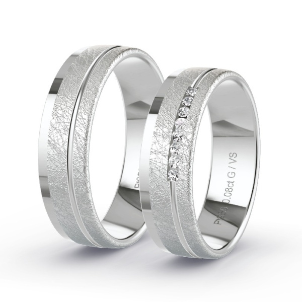 Trouwringen Platina 950 - 0.08 ct - Artikel ST209 ST209-PT-950-default