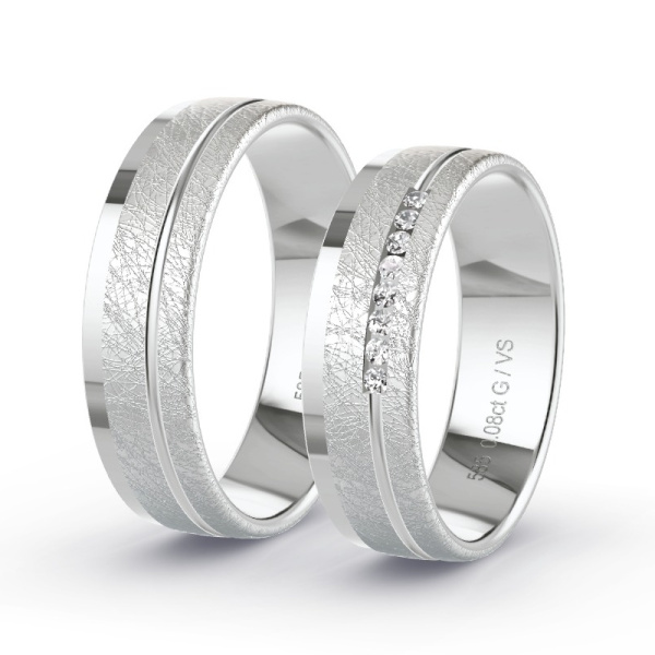 Trouwringen Witgoud 14 Karaat - 0.08 ct - Artikel ST209 ST209-WG-585-default