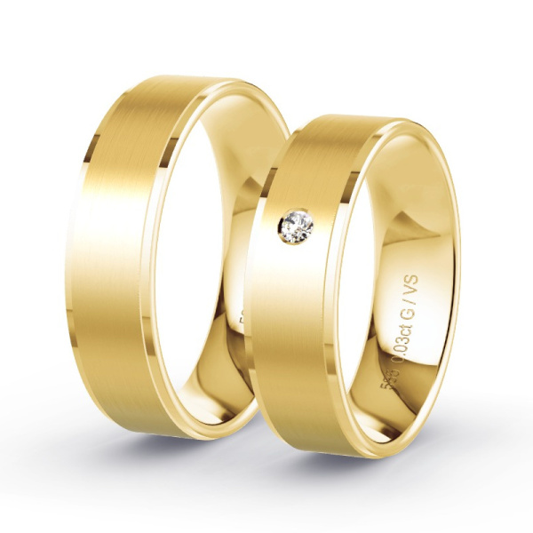 Trouwringen Geelgoud 14 Karaat - 0.03 ct - Artikel ST210 ST210-GG-585-default