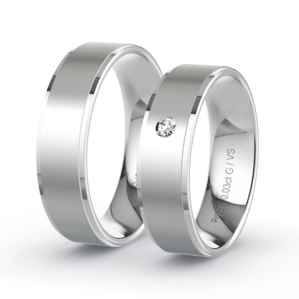 Trouwringen Palladium 585 - 0.03 ct - Artikel ST210 ST210-PD-585-default