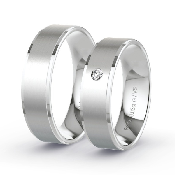 Trouwringen Palladium 950 - 0.03 ct - Artikel ST210 ST210-PD-950-default