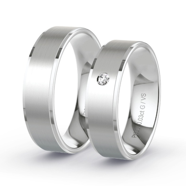 Trouwringen Platina 600 - 0.03 ct - Artikel ST210 ST210-PT-600-default