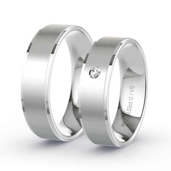 Trouwringen Platina 950 - 0.03 ct - Artikel ST210 ST210-PT-950-default