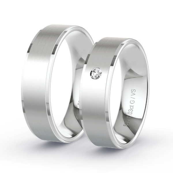 Trouwringen Witgoud 14 Karaat - 0.03 ct - Artikel ST210 ST210-WG-585-default