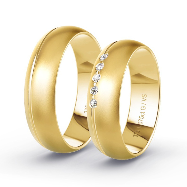 Trouwringen Geelgoud 9 Karaat - 0.075 ct - Artikel ST211 ST211-GG-375-default