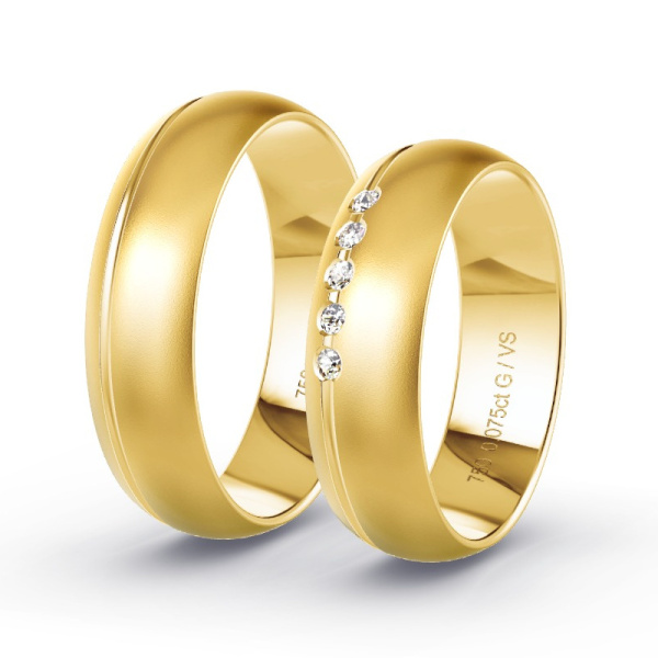 Trouwringen Geelgoud 18 Karaat - 0.075 ct - Artikel ST211 ST211-GG-750-default
