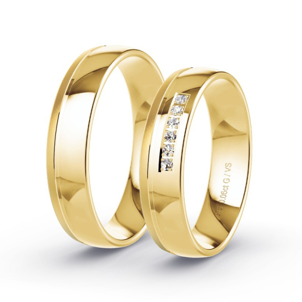 Trouwringen Geelgoud 9 Karaat - 0.06 ct - Artikel ST212 ST212-GG-375-default