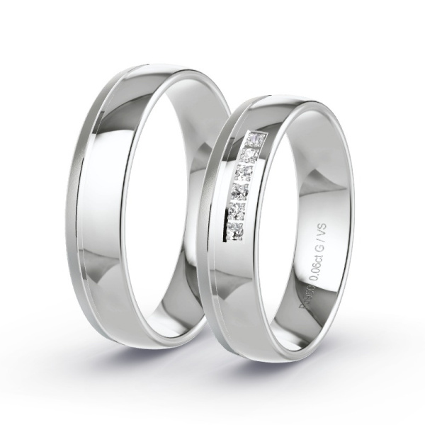 Trouwringen Palladium 950 - 0.06 ct - Artikel ST212 ST212-PD-950-default