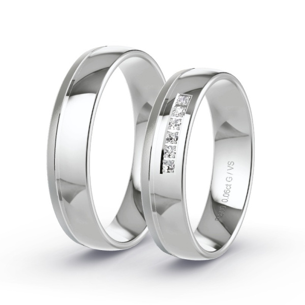 Trouwringen Platina 600 - 0.06 ct - Artikel ST212 ST212-PT-600-default