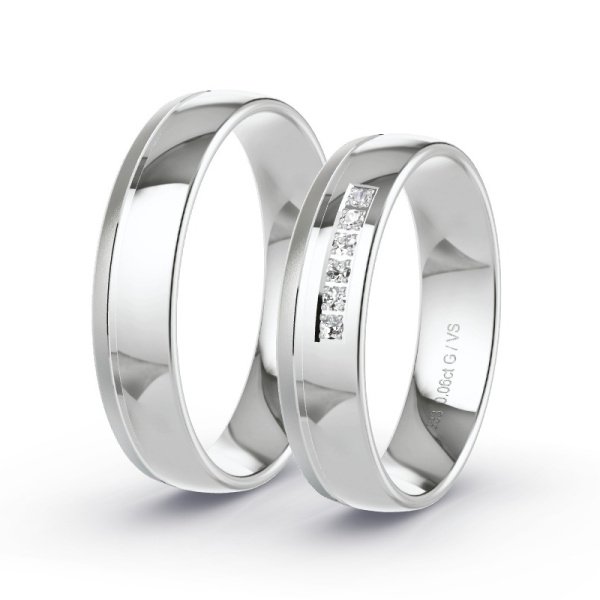 Trouwringen Witgoud 8 Karaat - 0.06 ct - Artikel ST212 ST212-WG-333-default