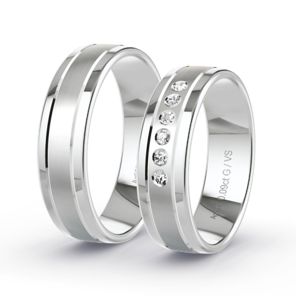 Trouwringen Zilver 925 - 0.09 ct - Artikel ST301 ST301-SI-925-default
