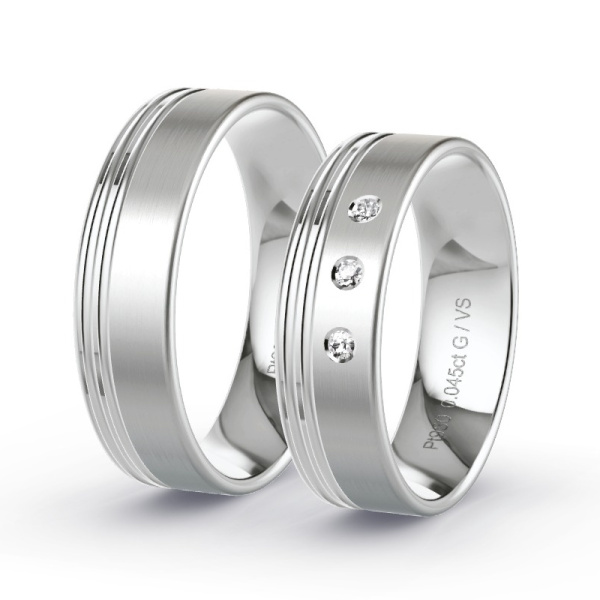 Trouwringen Platina 950 - 0.045 ct - Artikel ST302 ST302-PT-950-default