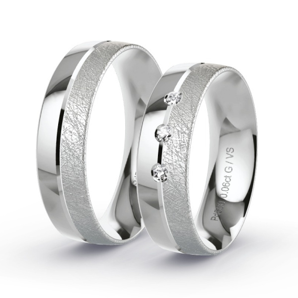 Trouwringen Palladium 500 - 0.06 ct - Artikel ST303 ST303-PD-500-default