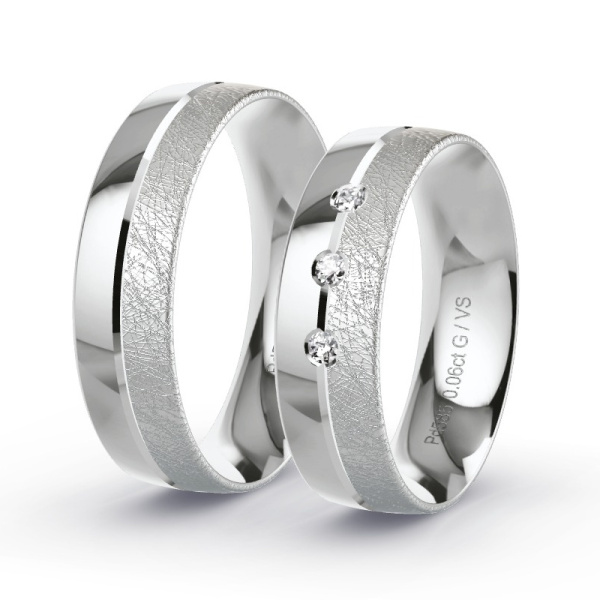 Trouwringen Palladium 585 - 0.06 ct - Artikel ST303 ST303-PD-585-default
