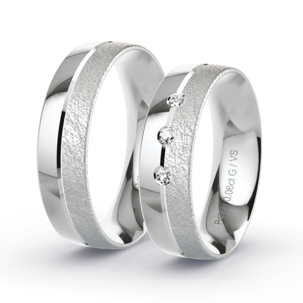 Trouwringen Palladium 950 - 0.06 ct - Artikel ST303 ST303-PD-950-default
