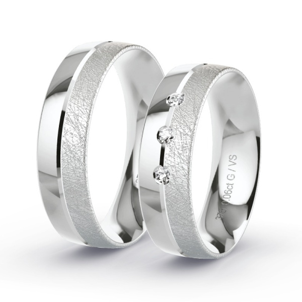 Trouwringen Witgoud 9 Karaat - 0.06 ct - Artikel ST303 ST303-WG-375-default