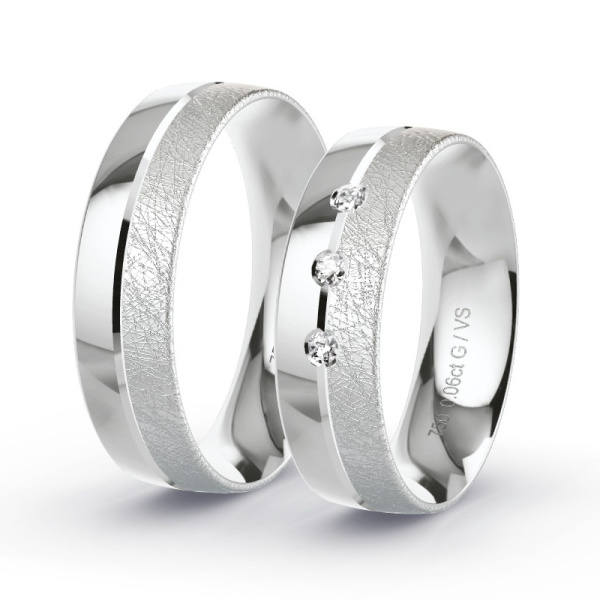 Trouwringen Witgoud 18 Karaat - 0.06 ct - Artikel ST303 ST303-WG-750-default