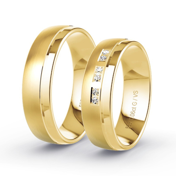 Trouwringen Geelgoud 14 Karaat - 0.06 ct - Artikel ST304 ST304-GG-585-default