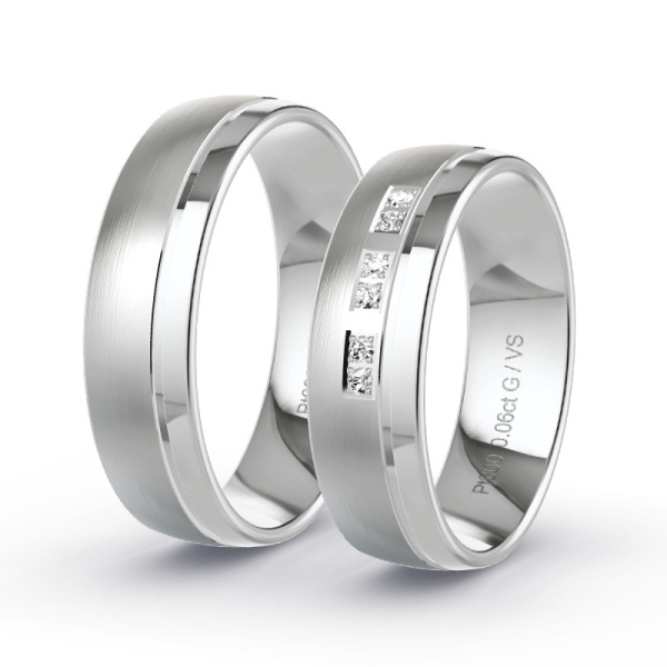 Trouwringen Platina 600 - 0.06 ct - Artikel ST304 ST304-PT-600-default