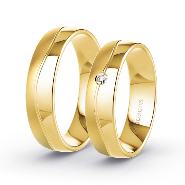 Trouwringen Geelgoud 18 Karaat - 0.03 ct - Artikel ST307 ST307-GG-750-default