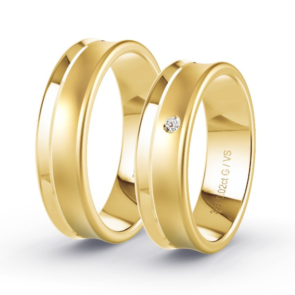 Trouwringen Geelgoud 8 Karaat - 0.02 ct - Artikel ST308 ST308-GG-333-default