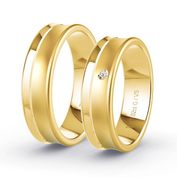 Trouwringen Geelgoud 18 Karaat - 0.02 ct - Artikel ST308 ST308-GG-750-default