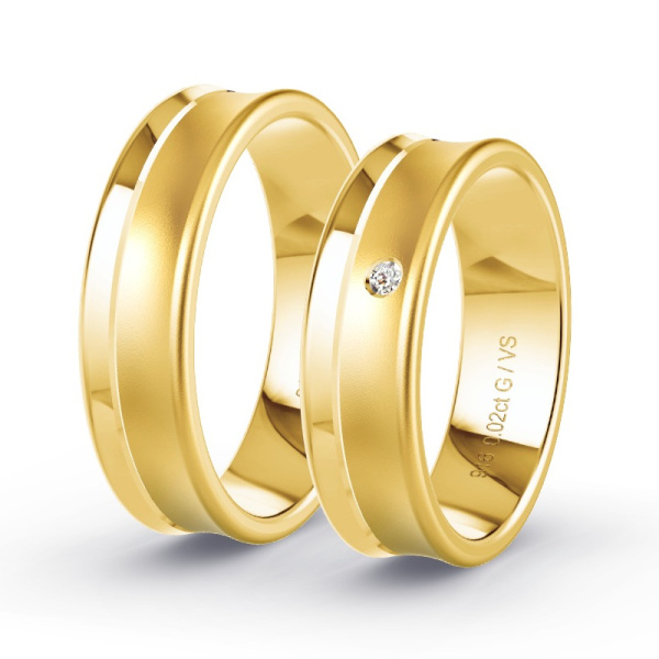 Trouwringen Geelgoud 22 Karaat - 0.02 ct - Artikel ST308 ST308-GG-916-default