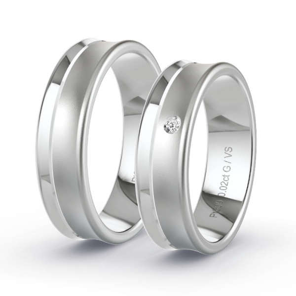 Trouwringen Platina 600 - 0.02 ct - Artikel ST308 ST308-PT-600-default