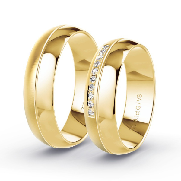 Trouwringen Geelgoud 8 Karaat - 0.10 ct - Artikel ST309 ST309-GG-333-default
