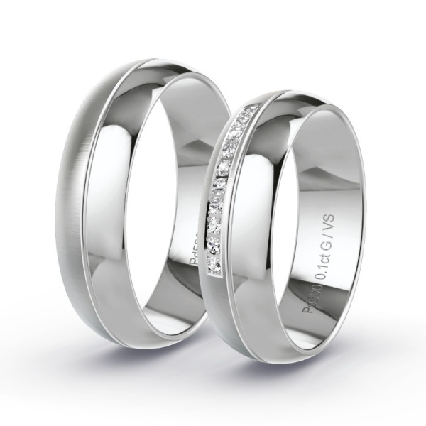 Trouwringen Palladium 500 - 0.10 ct - Artikel ST309 ST309-PD-500-default