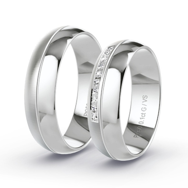 Trouwringen Platina 950 - 0.10 ct - Artikel ST309 ST309-PT-950-default