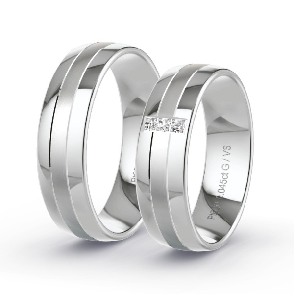 Trouwringen Platina 600 - 0.045 ct - Artikel ST310 ST310-PT-600-default