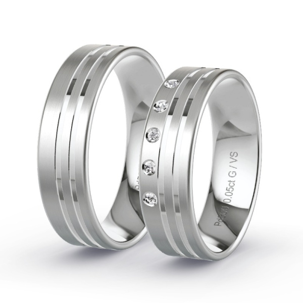 Trouwringen Palladium 500 - 0.05 ct - Artikel ST312 ST312-PD-500-default
