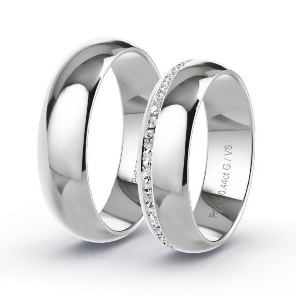 Trouwringen Palladium 585 - 0.48 ct - Artikel ST401 ST401-PD-585-default