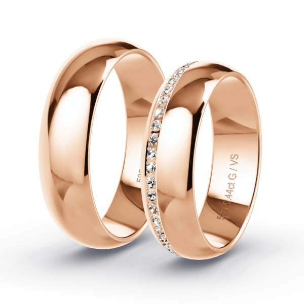 Trouwringen Roodgoud 14 Karaat - 0.48 ct - Artikel ST401 ST401-RG-585-default